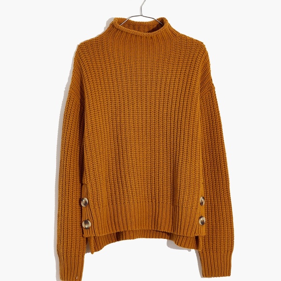 Mockneck Side-Button Pullover Sweater - Picture 3 of 8